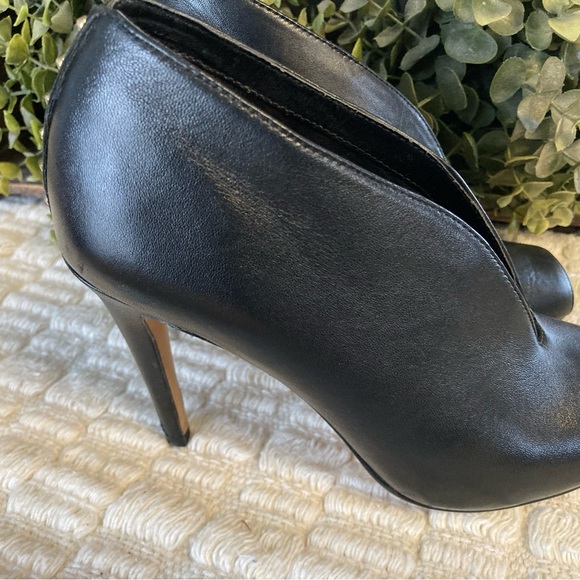 Halogen Black Leather Open Toe Heel with studs on back - Picture 5 of 5